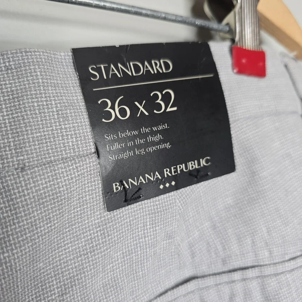 Banana Republic Mens Linen Blend Standard Fit Pants Blue 36x32 NEW $89.99